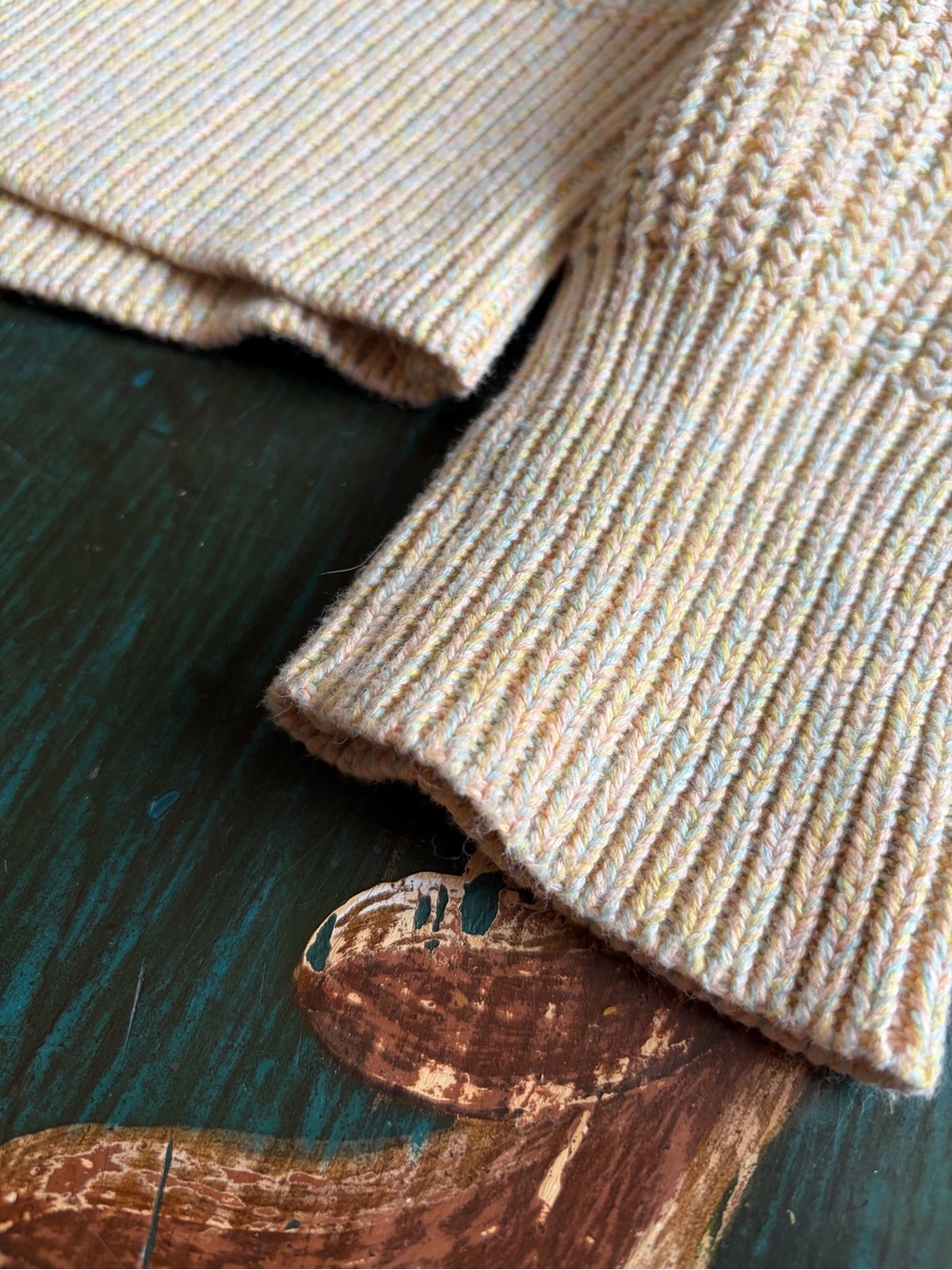 Pale Yellow Ribbed Knit Sweater - Picture 3 of 4